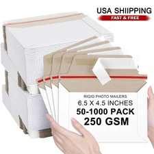 25-1000Pcs 6.5 x 4.5 Inch Rigid Photo Mailers Shipping Flats Cardboard Envelopes