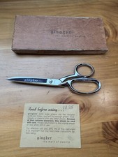 Vintage Gingher Knife-Edge Shears Scissors Chrome Brazil Box Included