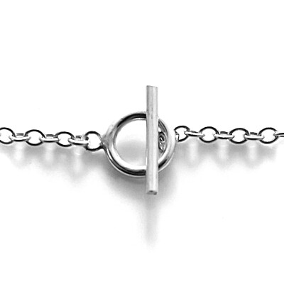 Elegantes Sterlingsilberarmband mit ovaler Gliedkette und Kippverschluss