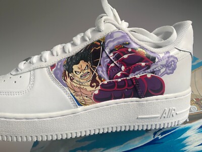 One Piece Anime Monkey D Luffy Air Forces Custom Nikes UK