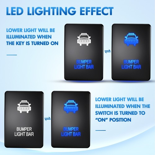 Nilight Bumper Light Bar Push Button Switch 12V ON Off Switch - Picture 5 of 7