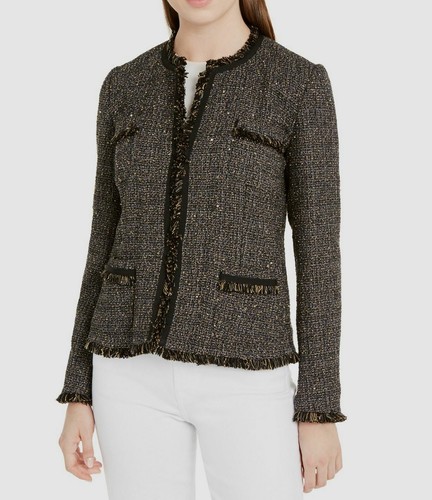 open front tweed jacket