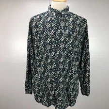 Perry Ellis L Multicolor Geometric Button-Up Long Sleeve Casual Men's Shirt