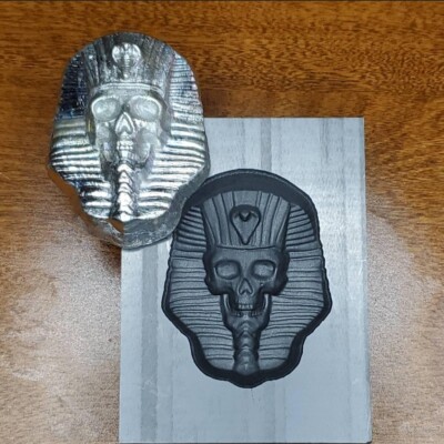 Pharo Skull 8 Ounce 3D Graphite Ingot Mold Gold Silver Copper Tin Melting 