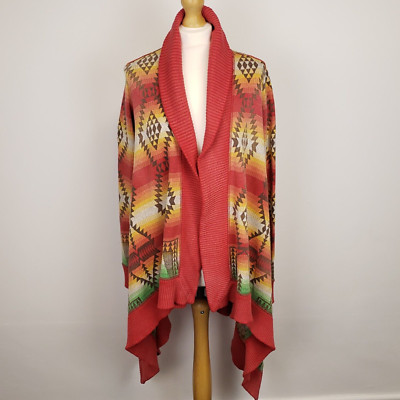 Polo Ralph Lauren Navajo Azteken Strickjacke Medium Large UK 12-14 Schal Halstuch Serape