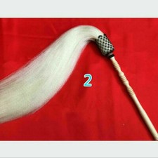 Buddhistisch Taoismus Tai Chi Fuchen Faux Horsetail Schneebesen Holzgriff Tail