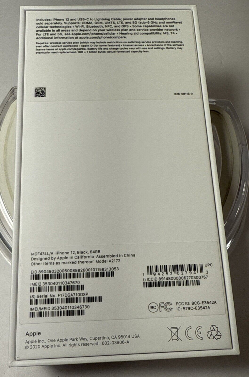 Apple iPhone 12 (Empty box) White, 64GB BOX ONLY. | eBay Apple iPhone 12 (Empty box) White, 64GB BOX ONLY. | eBay