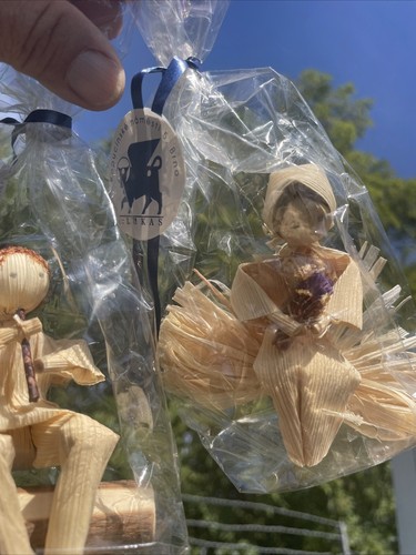 Capuchin Square Brno Czech Republic Corn Husk Dolls Boy Girl NEW set 2 ❤️blt39j3 - Picture 11 of 11
