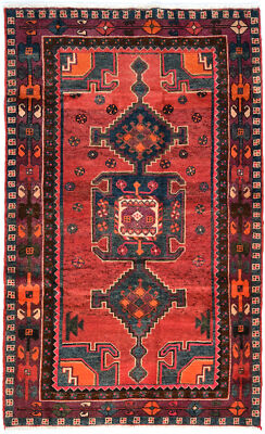 Muted Rose Red Vintage Tribal Oriental Rug Farmhouse Boho
