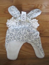 THE CHILDREN'S PLACE Leopard Grey Cream Winter Hat Mitten Retail 18.95 L NEW