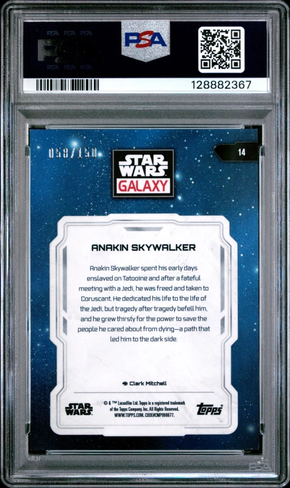 (PSA 10) 2024 Star Wars Galaxy #14, “Anakin Skywalker” Blue Refractor /150 - Image 3 of 3