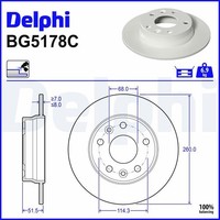 2X Delphi Bremsscheibe BG5178C Passend FüR Nissan
