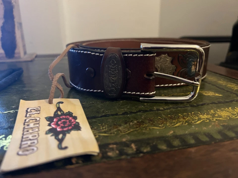 Original Vintage El Charro Leather Belt ( New) never used hand painted - Image 2 of 4