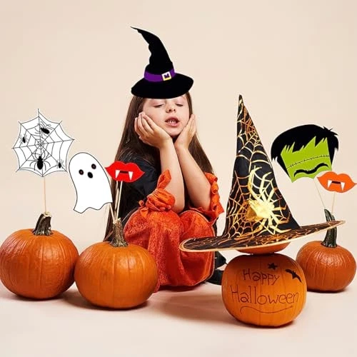 Cabina de fotos de Halloween accesorios 22 piezas divertido lindo calabaza araña vampiro calavera Foto 4 de 4