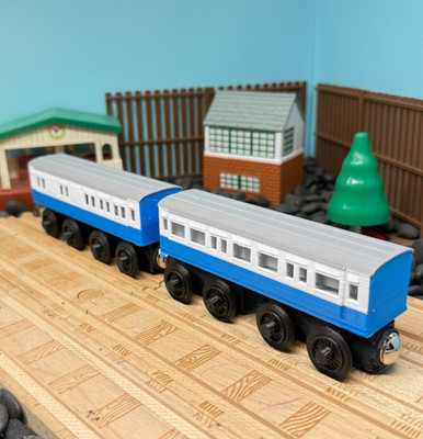 Wooden Railway Express Passenger & Brake Coach Train Custom Made