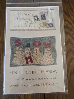 With Thy Needle & Thread Punch Needle Embroidery Pattern/Fabric Fun In The Snow