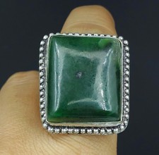Natural Green Aventurine Gemstone Handmade 925 Sterling Silver Ring Size-10 US