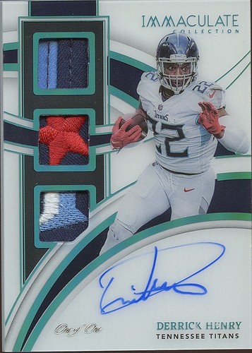 Derrick Henry 2024 Immacolata Autografo LOGO Patch Tennessee Titans 1/1