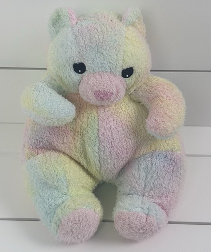 TY Pillow Pals BEARBABY Plush Stuffed Lovey Toy Rattle Pastel Tye Dye Bear 1999