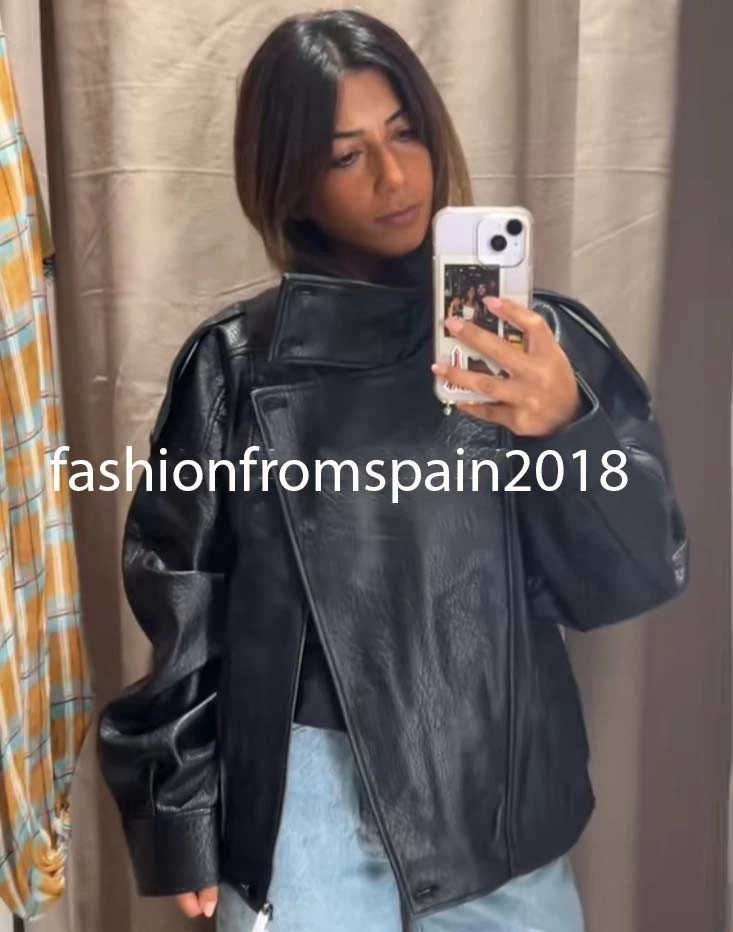 ZARA NEW WOMAN FW25 BNWT FAUX LEATHER JACKET BLACK XS-XXL 4391/872/800 - Image 2 of 4