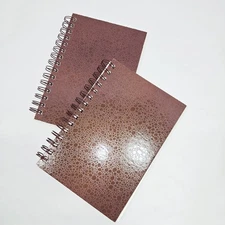 Lay-Flat Sketchbook, Spiral Bound, White Drawing Paper, Brown Chipboard Cover t