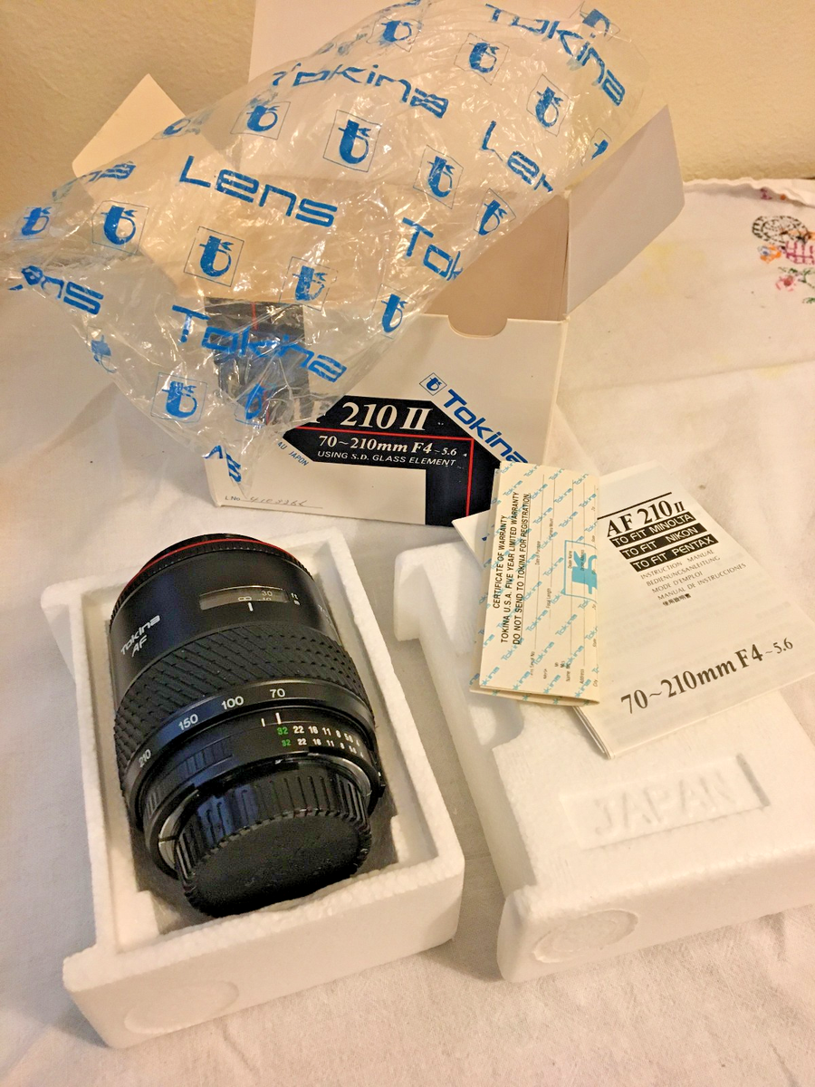 Tokina AF 210 II (2), New Old Stock, 70-210mm F4 5.6, 52mm Filter