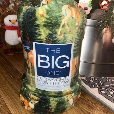 The Big One Oversized Super Soft Plush Throw Blanket 5X 6ft Deer Hunting Woods