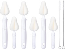 8 Pcs Sponge Nipple Bottle Brushes, Baby Bottle Brush with 3 Pcs Nipple Cleaner,