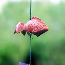 Japanese Goldfish Cast Iron Wind Chime Bell (Furin)