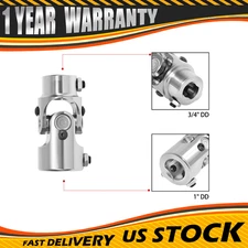 1"DD x 3/4" DD Chrome Steering Universal Joint Single U Joint Shaft