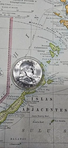 BU 1959 D Franklin 50c { from Original Bank Roll } " 11.25 Grams Silver/coin"