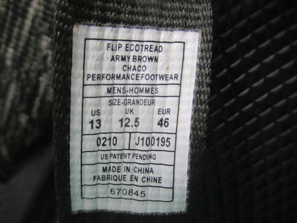 Сандалии-шлепанцы Chaco Ecotread мужские размер 13 армейские черные новые с ценниками - Изображение 2 из 4