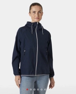 Helly Hansen Women's Koster Rain Jacket XL Navy Hooded Waterproof Rain Coat NWT