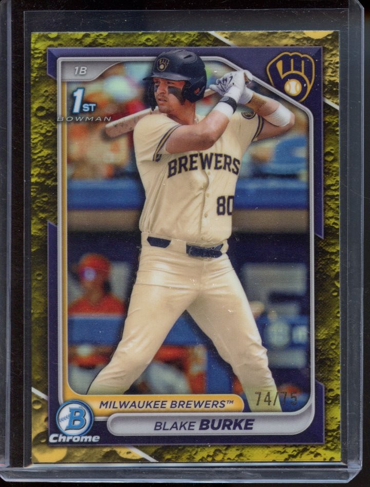 2024 Bowman Draft #BDC-95 Blake Burke Chrome Yellow Lunar Crater Refractor #/75