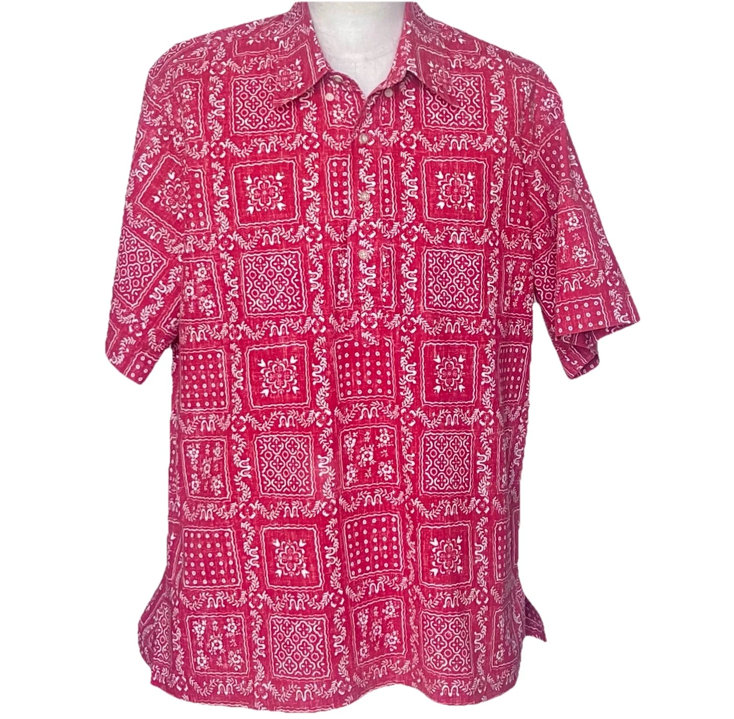 Reyn Spooner Lahaina Bandanna Print Red Pullover Hawaiian Aloha Shirt Large
Opens in a new window or