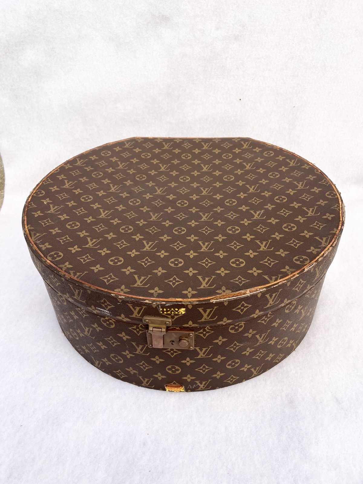 Louis Vuitton Monograma Lona Boite Chapeaux Sombrero Caja 50 Estuche Rígido De Colección