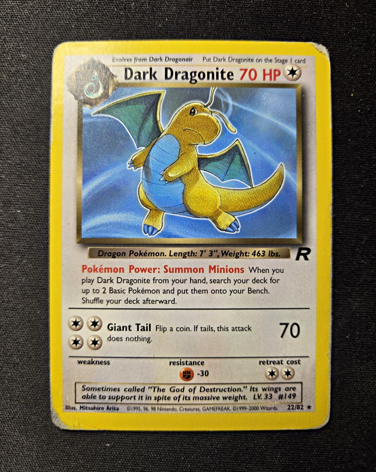 WOTC Dark Dragonite 22/82 Team Rocket Holo Rare EN 2000 Vintage 70 HP