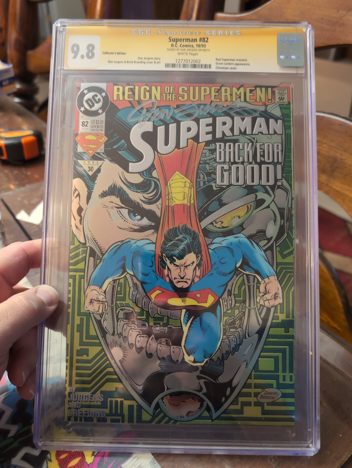 Superman 82 Collectors Edition Chromium Cover CGC 9.8 Signed By Dan Jurgens 1993