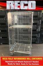 REFURBISHED FULL SECURITY MESH ROLL CAGE ROLLING PALLET ROLL CONTAINER WAREHOUSE