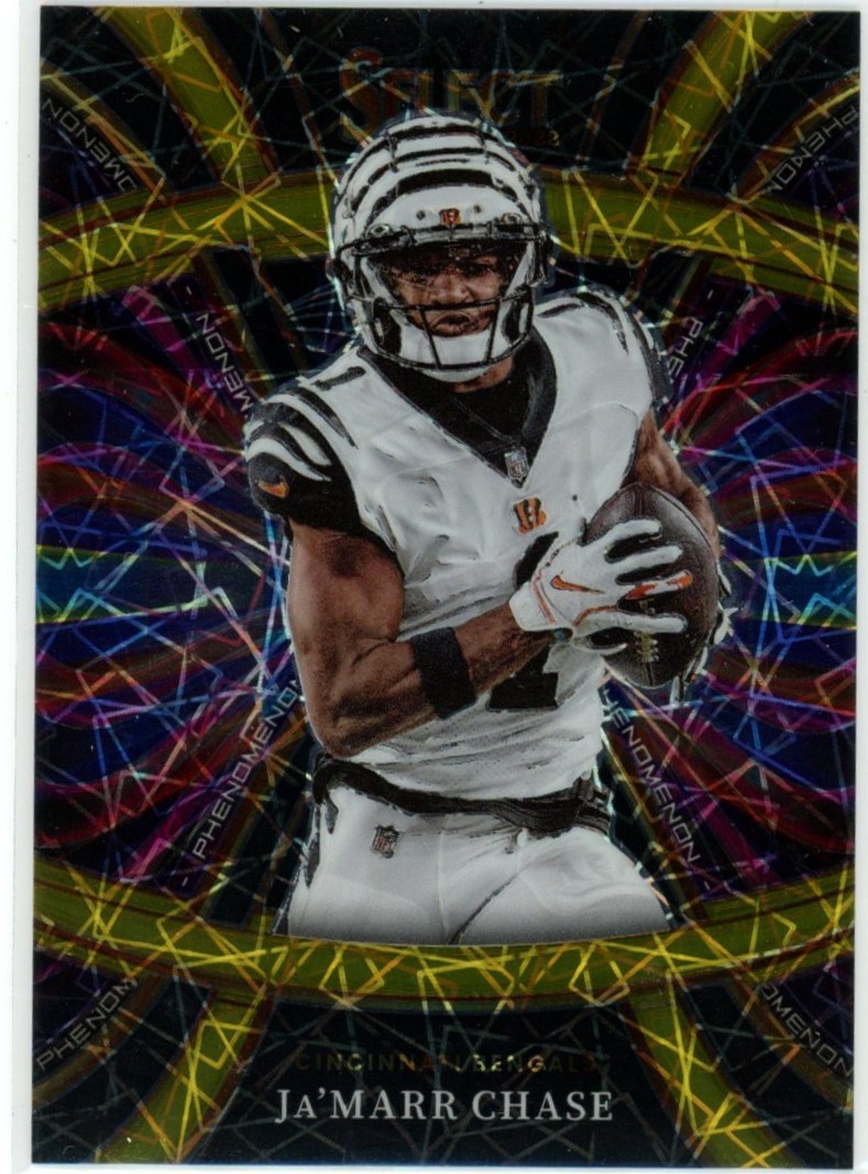 2022 Panini Select Jamarr Chase Phenomenon Gold Prizm /10 Bengals