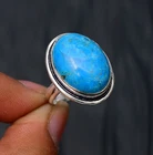Elegan  Turquoise Gemstone 925 Sterling Silver Handmade Ethnic Jewelry Ring 7