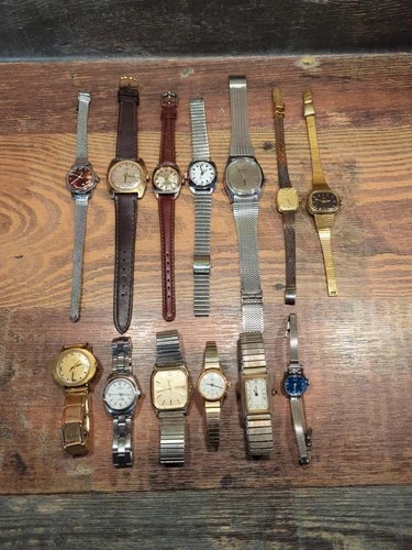 Vintage Timex Watch Lot Bundle Marlin Viscount Mercury As Is Parts Some Running