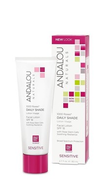 Andalou Naturals Facial Lotion - 1000 Roses - Daily Shade SPF 18- 2.7 FL OZ