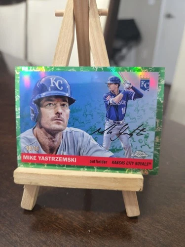 2025 Topps Chrome Platinum Baseball Mike Yazstremski Green 99 /99 Royals bookend