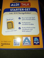Aldi Talk Sim Karte Aktiviert/registriert 10€ Startguthaben.