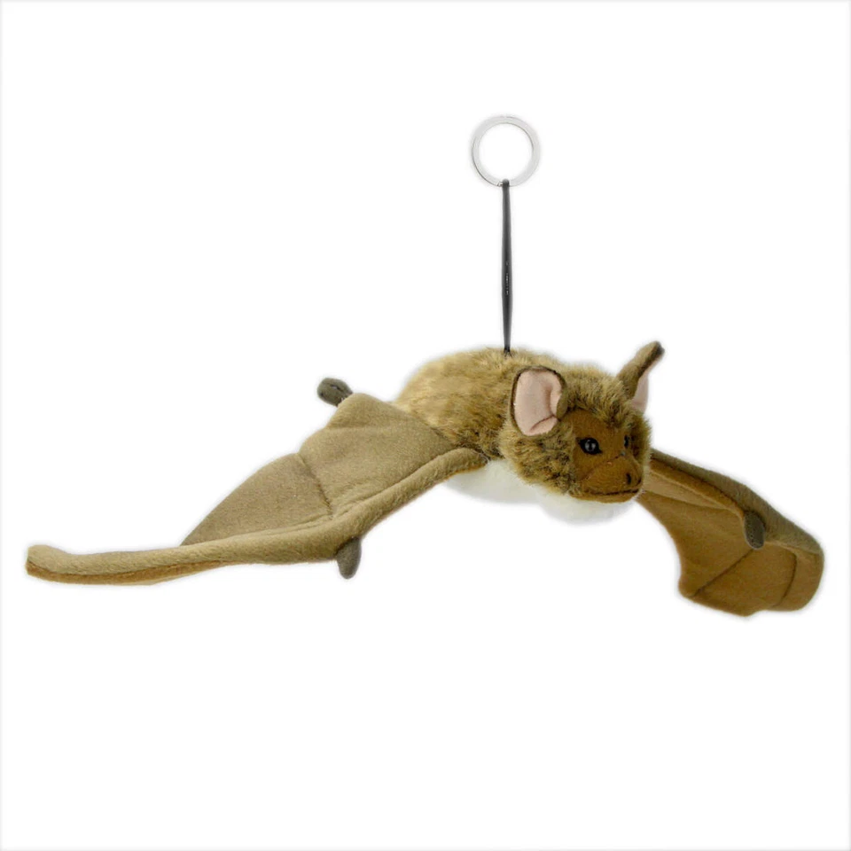 UNI-TOYS Plüsch Fledermaus Kuscheltier Plüschtier Stofftier Deko braun Bartfledermaus NEU