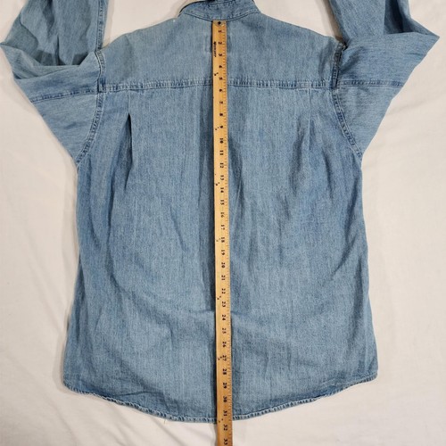 Woolrich Shirt Mens Large Blue Denim Button Up Rugged Outdoor Wear - Picture 6 of 11