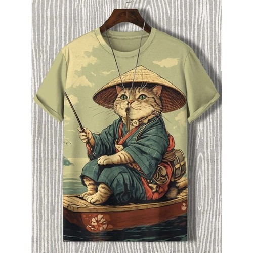 3D Funny Cat Shirt Unique Design Retro Round neck oversized Jersey - Picture 3 of 33