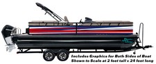 American Flag Abstract Graphic Wrap Kit Decal Bass Fishing Boat Pontoon Vinyl