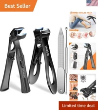 Heavy Duty Toenail Clippers Set for Thick Nails - Stainless Steel Precision Cut